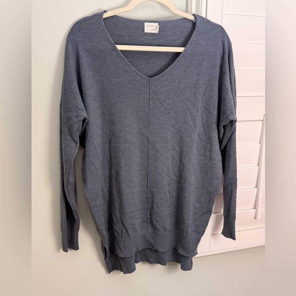 Dreamers by Debut Cozy Lounge Sweater Size S/M Dusty Blue